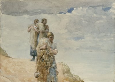 On the Cliff, Cullercoats by Winslow Homer